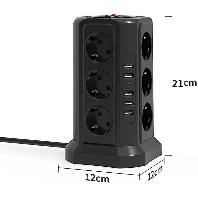 چندراهی برق عمودی KUTUMAI 12 پریز و 5 پورت USB