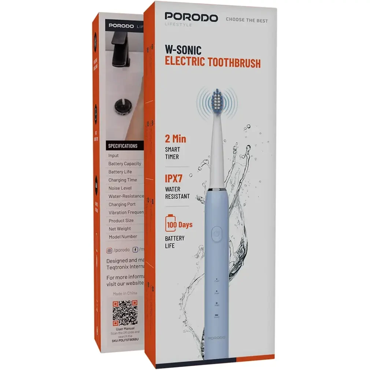 مسواک برقی سونیک Porodo W-Sonic با باتری 50 روزه